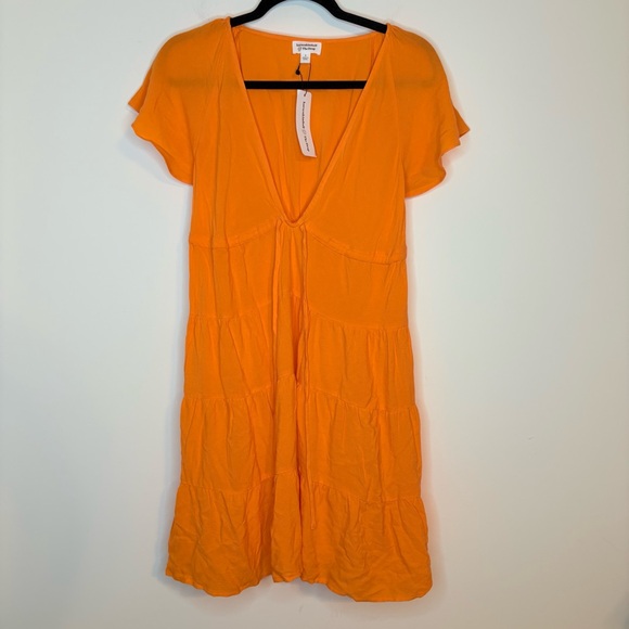 The Drop Dresses & Skirts - NWT Karsenkimball The Drop Oriole Orange V-Neck Tiered Dress Size Small